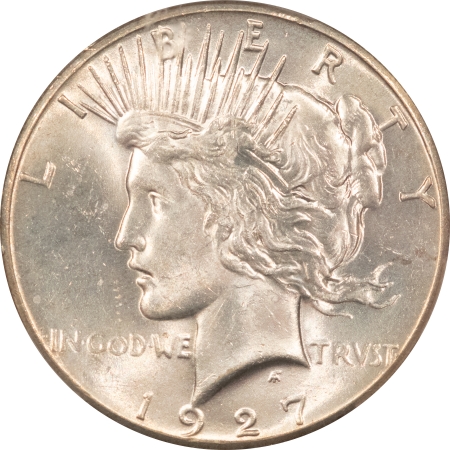 New Certified Coins 1927 $1 PEACE DOLLAR – PCGS MS-63, LOOKS 64+, WHITE & PREMIUM QUALITY!