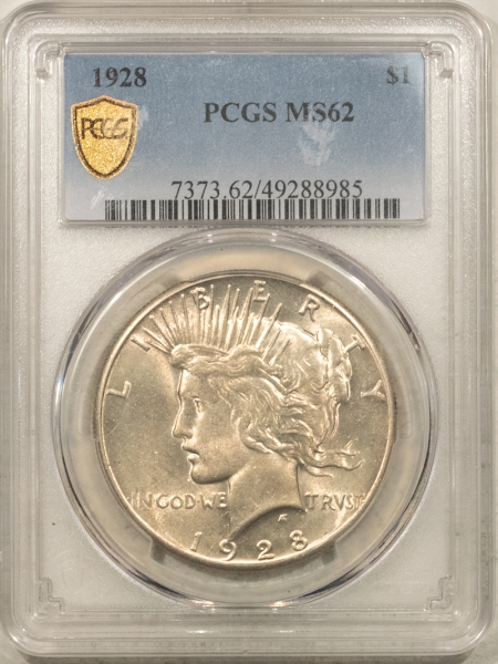 New Certified Coins 1928 PEACE DOLLAR PCGS MS-62