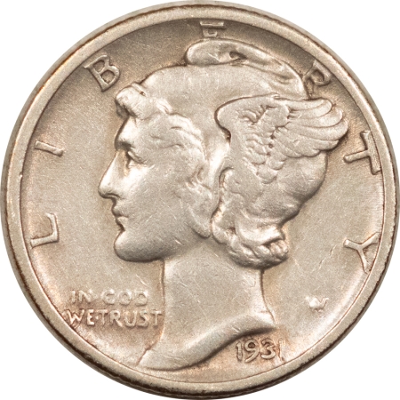 U.S. Uncertified Coins 1931-D MERCURY DIME – XF DETAIL BUT LIGHT CLEANING