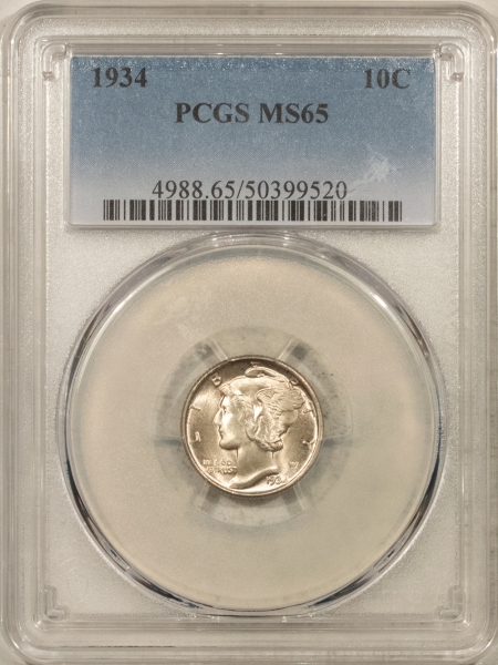 Mercury Dimes 1934 MERCURY DIME – PCGS MS-65