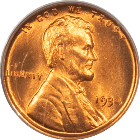 Lincoln Cents (Wheat) 1934 LINCOLN CENT – PCGS MS-67 RD, SUPERB GEM!