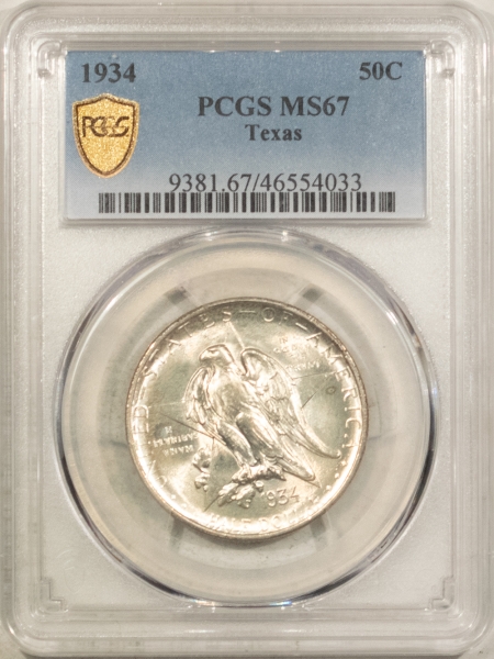 Silver 1934 TEXAS COMMEMORATIVE HALF DOLLAR – PCGS MS-67