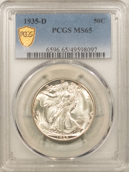 Walking Liberty Halves 1935-D WALKING LIBERTY HALF DOLLAR PCGS MS-65, BLAZING WHITE & PREMIUM QUALTY!