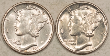 New Store Items 1936 MERCURY DIMES, LOT OF 2 – HIGH GRADE NEARLY UNCIRCULATED LOOKS CHOICE!