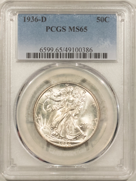 New Certified Coins 1936-D WALKING LIBERTY HALF DOLLAR – PCGS MS-65