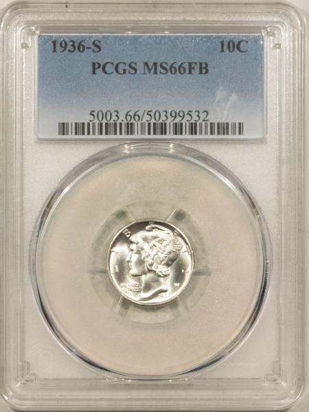 Mercury Dimes 1936-S MERCURY DIME – PCGS MS-66 FB