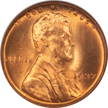 Lincoln Cents (Wheat) 1937 LINCOLN CENT – NGC MS-66 RD, FLASHY!