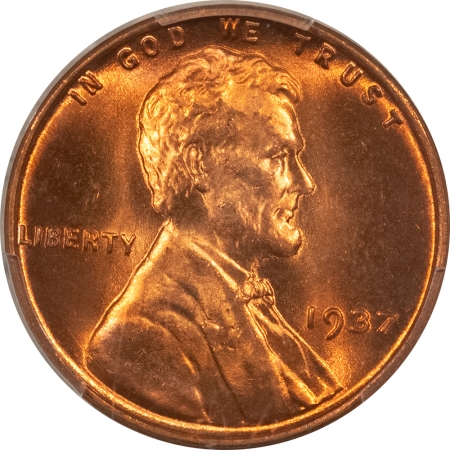 Lincoln Cents (Wheat) 1937 LINCOLN CENT – PCGS MS-66 RD, PREMIUM QUALITY+