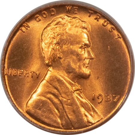 Lincoln Cents (Wheat) 1937 LINCOLN CENT – PCGS MS-67 RD, SUPERB GEM!