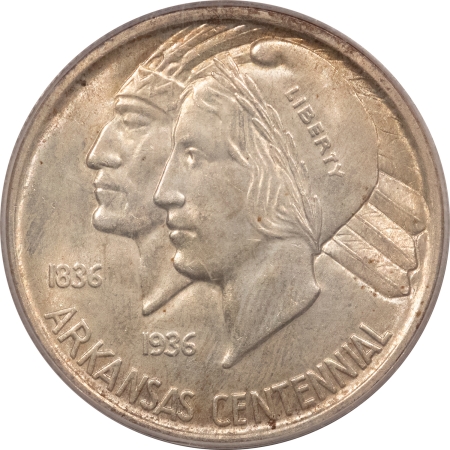 New Certified Coins 1937 ARKANSAS COMMEMORATIVE HALF DOLLAR – PCGS MS-64 OLD HOLDER, PREMIUM QUALITY