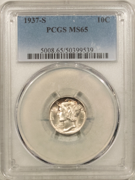 Mercury Dimes 1937-S MERCURY DIME – PCGS MS-65