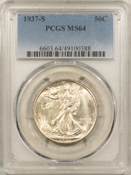 New Certified Coins 1937-S WALKING LIBERTY HALF DOLLAR – PCGS MS-64