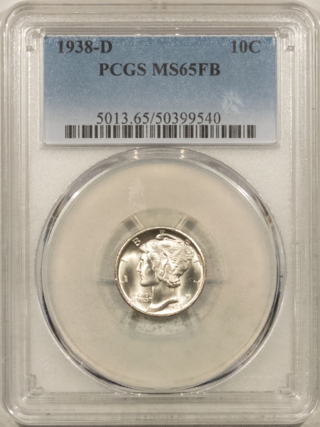 Mercury Dimes 1938-D MERCURY DIME – PCGS MS-65 FB