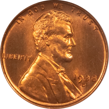 Lincoln Cents (Wheat) 1938-D LINCOLN CENT – NGC MS-66 RD