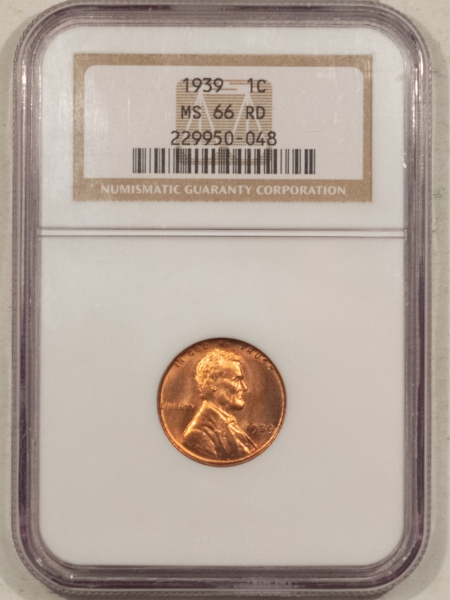 Lincoln Cents (Wheat) 1939 LINCOLN CENT – NGC MS-66 RD