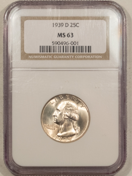 New Certified Coins 1939-D WASHINGTON QUARTER NGC MS-63, PREMIUM QUALITY LOOKS MS-65!