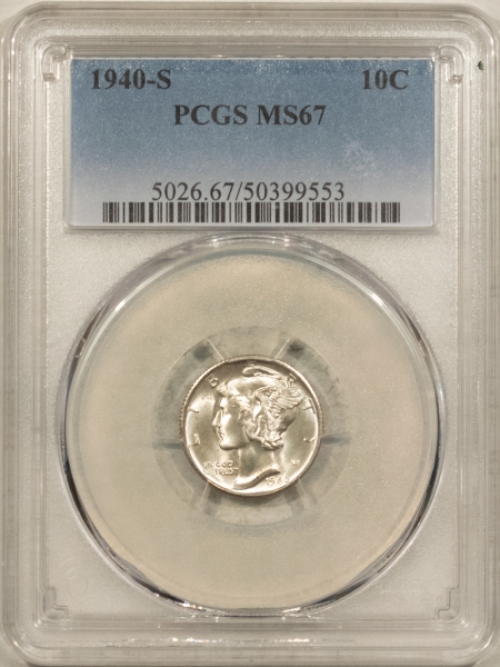 Mercury Dimes 1940-S MERCURY DIME – PCGS MS-67