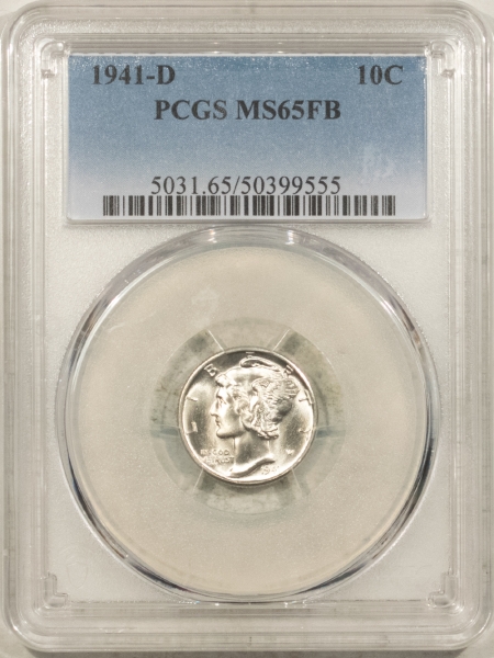 Mercury Dimes 1941-D MERCURY DIME – PCGS MS-65 FB, BLAST WHITE