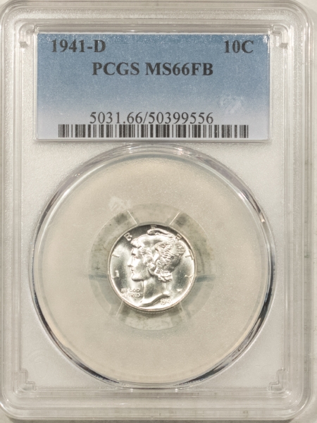 Mercury Dimes 1941-D MERCURY DIME – PCGS MS-66 FB, BLAST WHITE