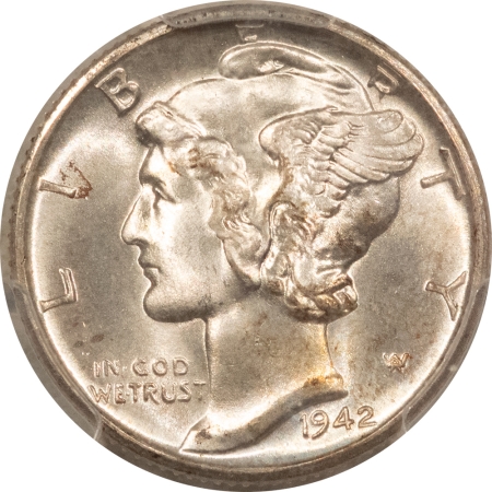 Mercury Dimes 1942-D MERCURY DIME – PCGS MS-66 FB, FRESH WHITE!