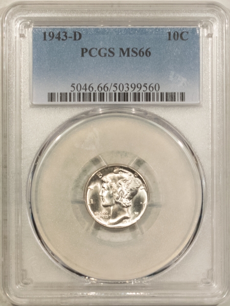 Mercury Dimes 1943-D MERCURY DIME – PCGS MS-66 BLAST WHITE