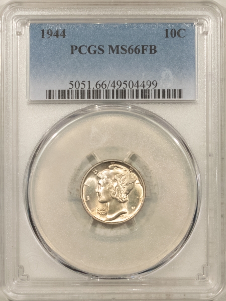 Mercury Dimes 1944 MERCURY DIME – PCGS MS-66 FB, FRESH, PRETTY & PQ!