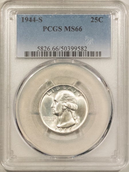 New Certified Coins 1944-S WASHINGTON QUARTER – PCGS MS-66 BLAST WHITE