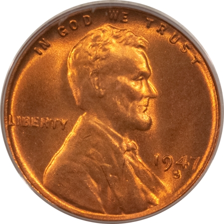 Lincoln Cents (Wheat) 1947-S LINCOLN CENT – PCGS MS-66 RD