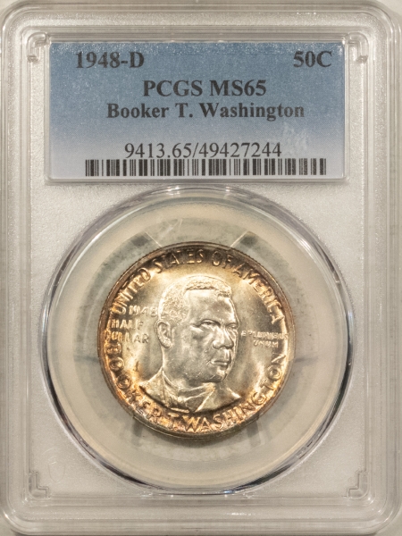 New Certified Coins 1948-D BOOKER T WASHINGTON COMMEMORATIVE HALF DOLLAR – PCGS MS-65, VERY PRETTY!