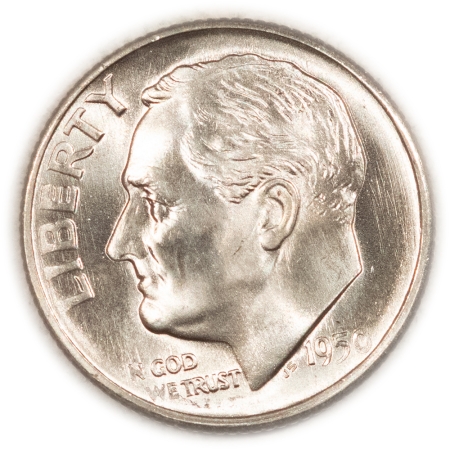 New Store Items 1950-S ROOSEVELT DIME – UNCIRCULATED, CLAIMS TO GEM, FULL BANDS!