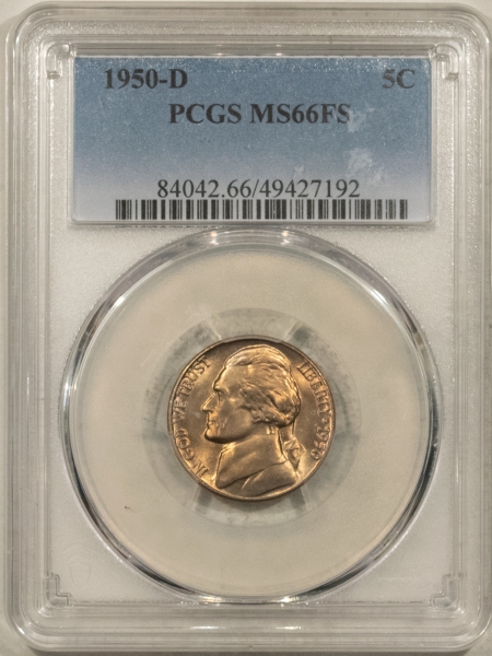 Jefferson Nickels 1950-D JEFFERSON NICKEL – PCGS MS-66 FS