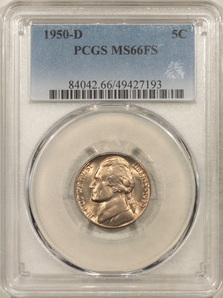 Jefferson Nickels 1950-D JEFFERSON NICKEL – PCGS MS-66 FS