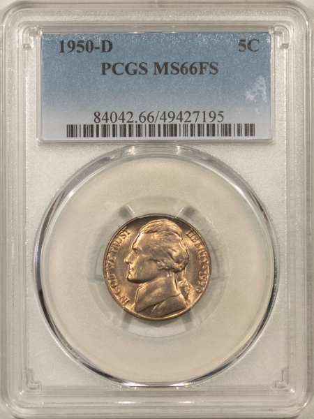 Jefferson Nickels 1950-D JEFFERSON NICKEL – PCGS MS-66 FS