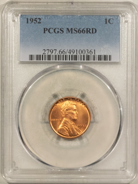 Lincoln Cents (Wheat) 1952 LINCOLN CENT – PCGS MS-66 RD