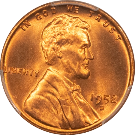 Lincoln Cents (Wheat) 1952-D LINCOLN CENT – PCGS MS-67 RD, SUPERB RED GEM!