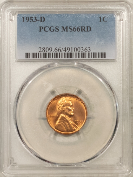 Lincoln Cents (Wheat) 1953-D LINCOLN CENT – PCGS MS-66 RD