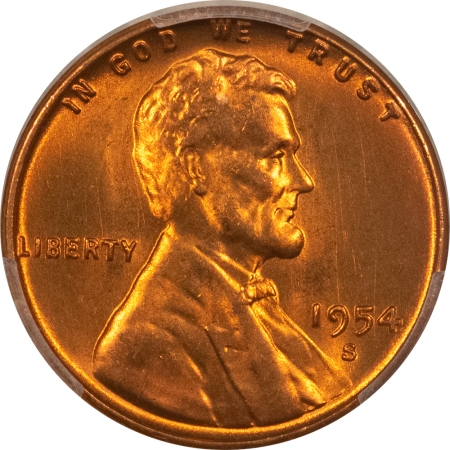 Lincoln Cents (Wheat) 1954-S LINCOLN CENT – PCGS MS-66 RD, LOVELY & PREMIUM QUALITY+