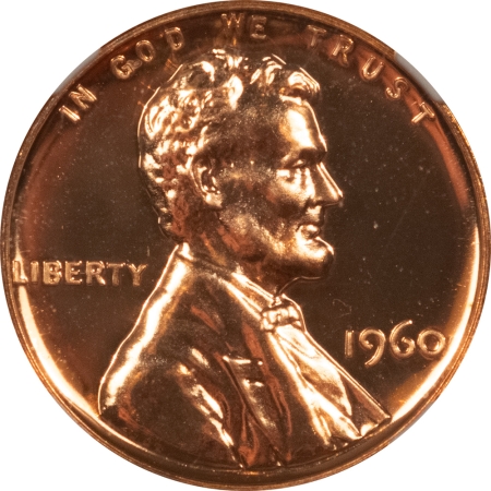 Lincoln Cents (Memorial) 1960 LARGE DATE PROOF LINCOLN CENT- NGC PF-69 RD, VIRTUALLY PERFECT!