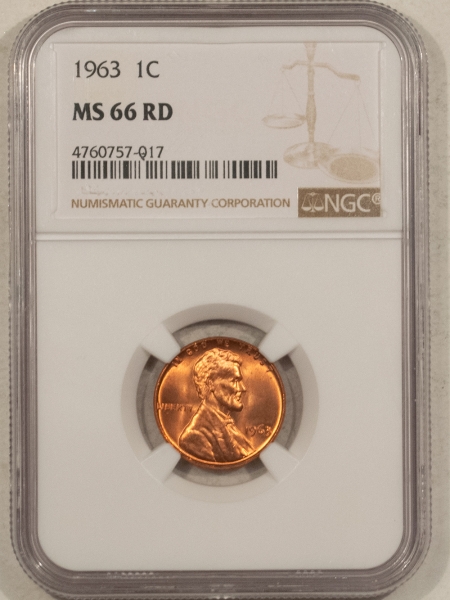 Lincoln Cents (Memorial) 1963 LINCOLN CENT – NGC MS-66 RD