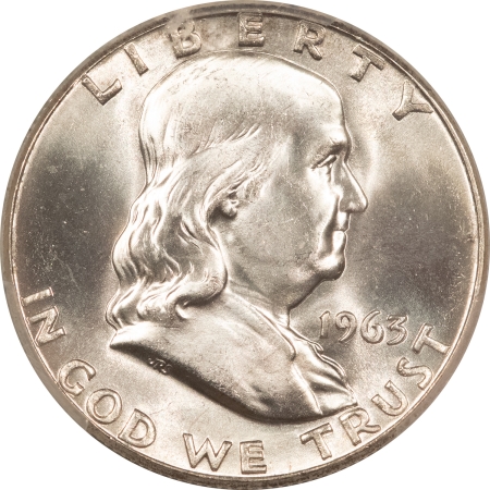 Franklin Halves 1963 FRANKLIN HALF DOLLAR – PCGS MS-65, WHITE GEM!