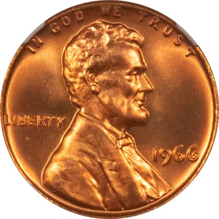 Lincoln Cents (Memorial) 1966 SMS LINCOLN CENT – NGC MS-67 RD, SPECIAL MINT SET COIN!