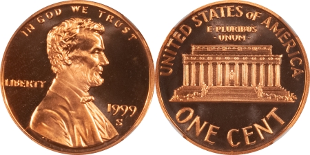 Lincoln Cents (Memorial) 1999-S PROOF LINCOLN CENTS, LOT OF 2 COINS – NGC PF-69 RD ULTRA CAMEO