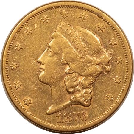 New Store Items 1876-S TYPE 2 $20 LIBERTY GOLD DOUBLE EAGLE – NICE AU, LIGHTLY CLEANED!