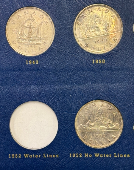 New Store Items 1935-1965 23 COIN CANADA SILVER $1 PARTIAL SET, NICE MIX 1938,1946,MORE, W/ALBUM