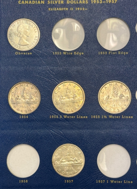 New Store Items 1935-1965 23 COIN CANADA SILVER $1 PARTIAL SET, NICE MIX 1938,1946,MORE, W/ALBUM