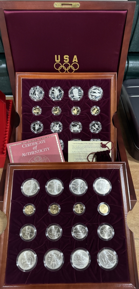 Modern Commems 1996 US OLYMPICS COMMEMORATIVE COMPLETE 32 COIN SET W/ GOLD,SILVER,50C OGP, MORE