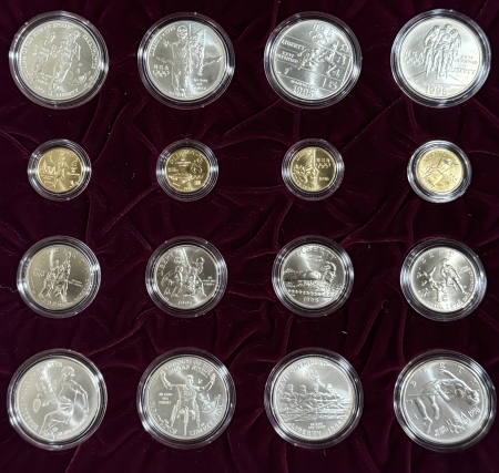 Modern Commems 1996 US OLYMPICS COMMEMORATIVE COMPLETE 32 COIN SET W/ GOLD,SILVER,50C OGP, MORE