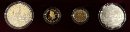 Gold Commems 1996 SMITHSONIAN INSTITUTION COMMEM 4 COIN SET, 2x$5 GOLD & 2 $1xSILVER, SCARCE!