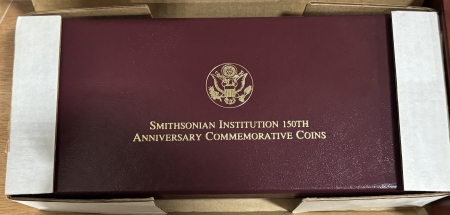 Gold Commems 1996 SMITHSONIAN INSTITUTION COMMEM 4 COIN SET, 2x$5 GOLD & 2 $1xSILVER, SCARCE!