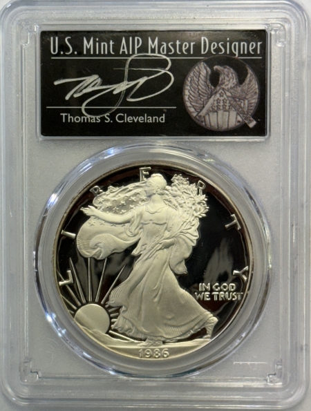 American Silver Eagles 1986-S PROOF AMERICAN SILVER EAGLE 1 OZ PCGS PR-70 DCAM, CLEVELAND MINT MASTER